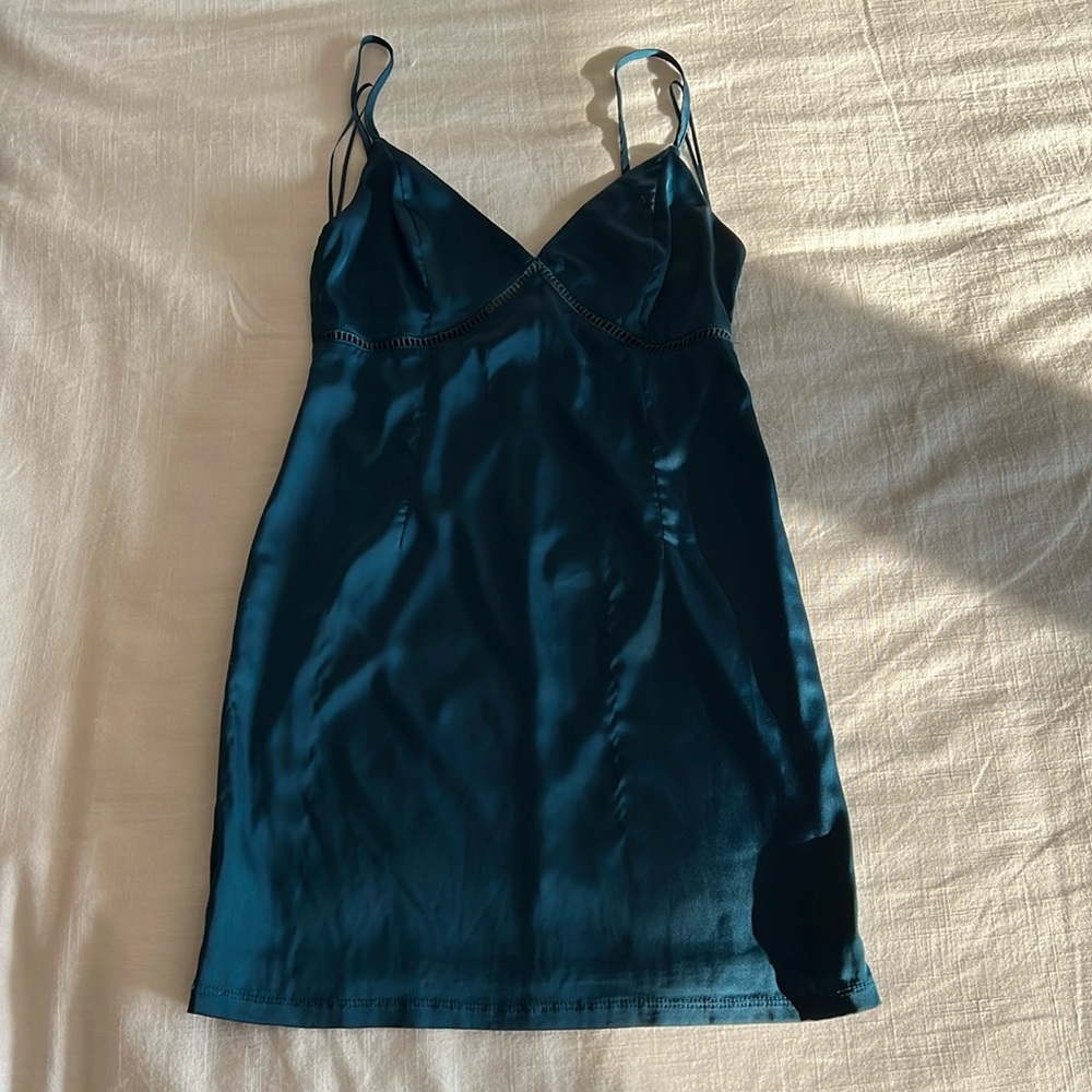 gorgeous teal colors mini dress size S BlueBlush Brand
